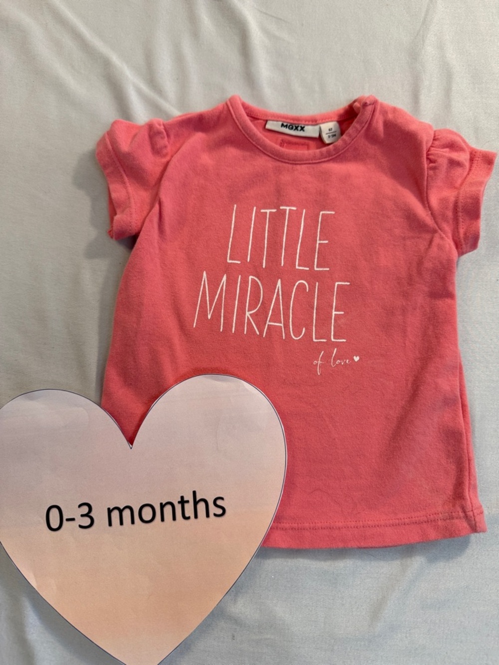 Mexx - 2-3 months - Coral 'Little Miracle' Kids T-Shirt